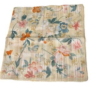 Vtg Ralph Lauren Handkerchief Pocket Square Floral Scarf Preppy Bandana 19”